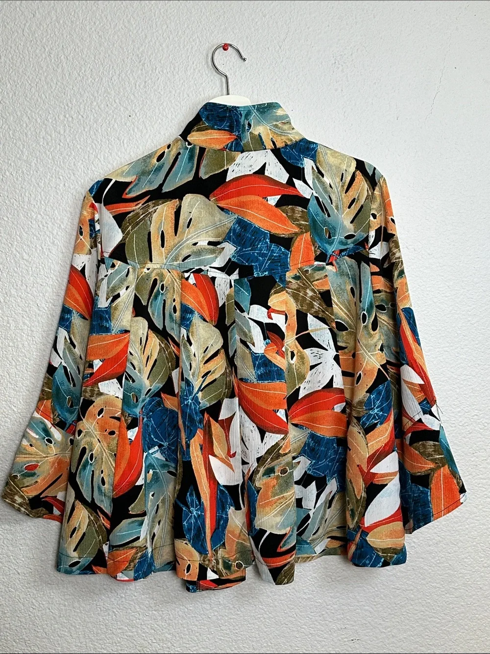 Joseph Ribkoff Tunic Button Up Swing Jacket Leaf Print Artsy Womens Size 12 - Picture 3 of 12